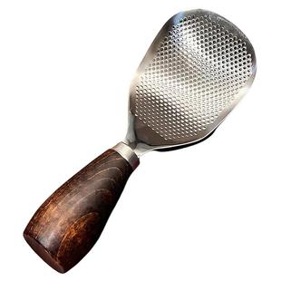 可立式胡桃木手柄饭勺304不锈钢饭铲家用铲饭勺子不粘米饭木饭勺