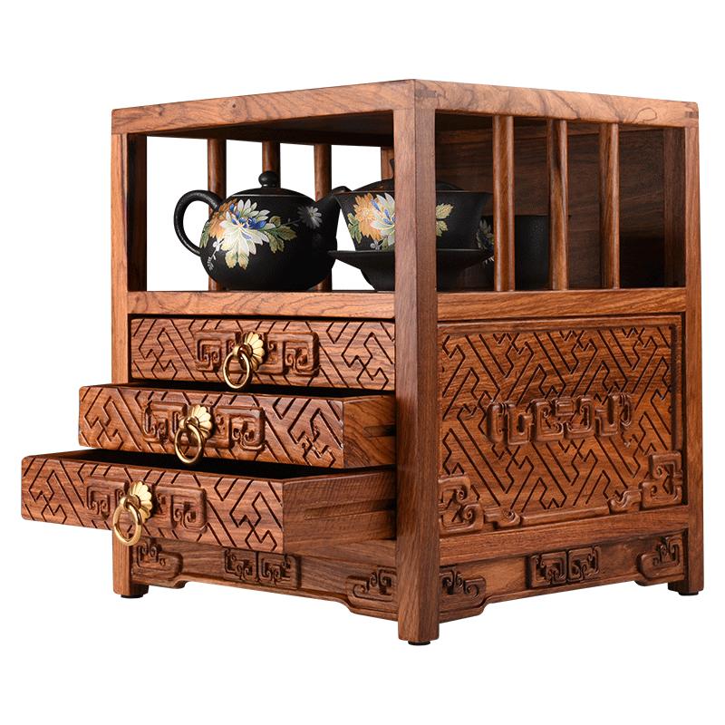 花梨木柜子功夫茶具