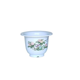 仿陶瓷花盆加厚塑料防暴晒便宜清仓大号白牡丹盆栽盆圆形君子兰盆