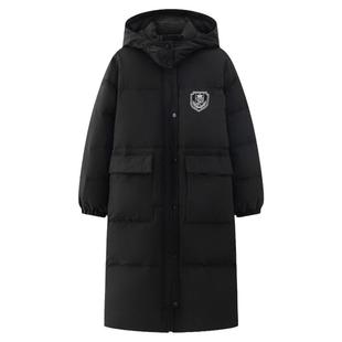 藤野高羽绒服冬长款学院风连帽黑色女小个子保暖外套东京岁时记JK