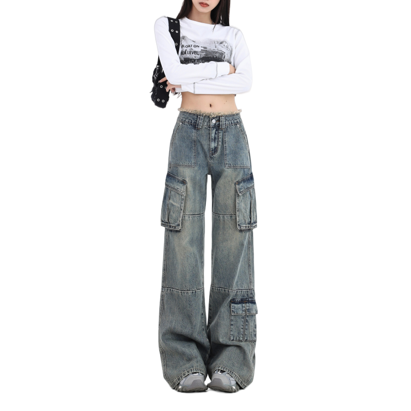 worxurnn/无须美式复古牛仔裤