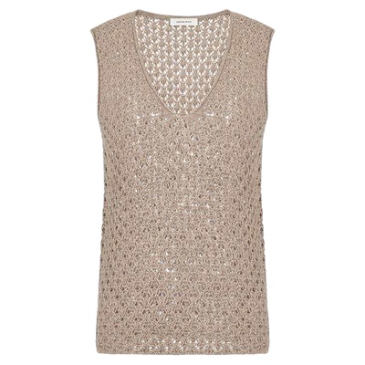 CONCISE-WHITE简白珠片镂空背心