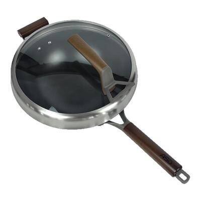 炒锅爱仕达大火力0涂层铸铁锅