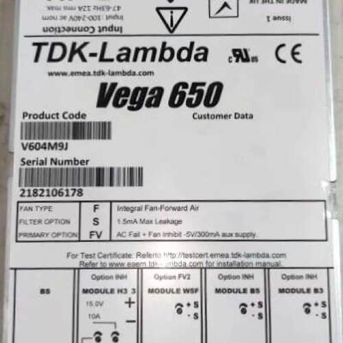 询价-TDK-LAMBDA   Vega650  V604M9J兰
