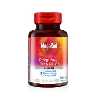 MegaRed/脉拓美国原装进口深海鳕鱼油磷虾omega3鱼肝油软胶囊80粒