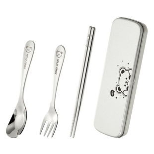 316不锈钢筷子勺子套装外带上班单人装餐具盒学生便携餐具收纳盒