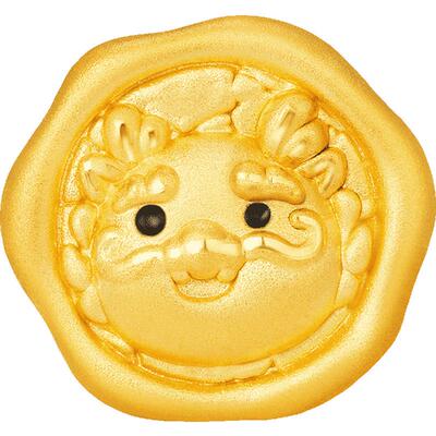 明牌珠宝黄金瑞趣十二生肖串珠 硬金可爱动物足金转运珠AFP0816