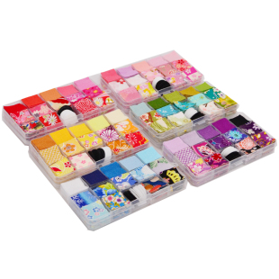 美作手工日式和风绉布切片细工花簪布手工DIY布料布组3*3cm 140片