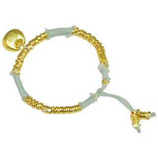 盛尊盘缠钱串子手链金包银手串女碎金子大小可调节碎钻情人节礼物