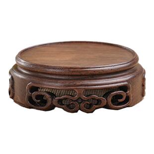 实木底座花梨黑檀整块木料雕刻紫砂茶壶花瓶微型盆景茶杯玉器底座