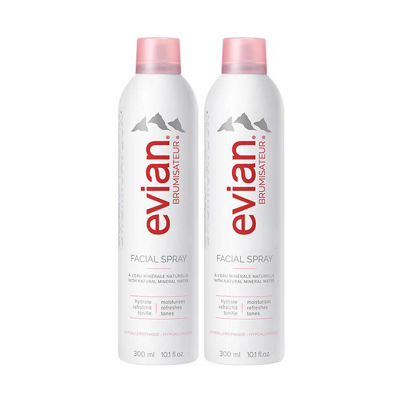 【自营】Evian依云喷雾300ml/400ml 2支装保湿补水矿泉水舒缓定妆