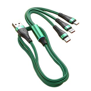 100W数据线三合一充电器线车载一拖三快充三头适用华为苹果安卓Typec一拖三多头加长手机多功能便携式通用线