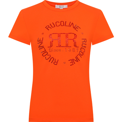 RUCOLINE圆领字母烫钻女士短袖