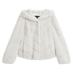 YINER音儿冬季奢感水貂毛皮短款正肩连帽蓬松真皮皮草