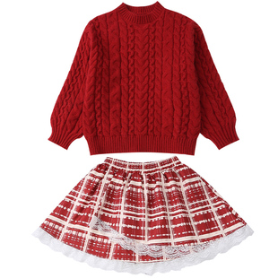 女童毛衣套装裙子2026新款秋冬洋气时髦大童洋气韩系针织衫半身裙