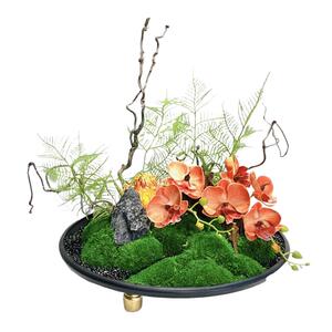 酒店新中式仿真花会所餐桌花艺