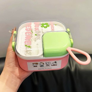 多巴胺饭盒不锈钢便当盒微波炉加热食品级双层分格上班族学生专用