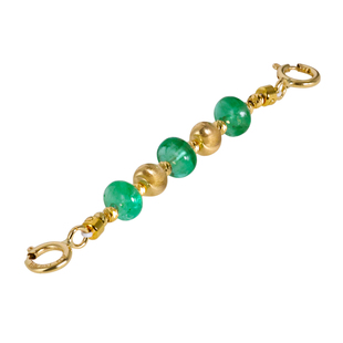 若华珠宝小森林 赞比亚大颗粒祖母绿延长链彩宝手链配扣DIY配件