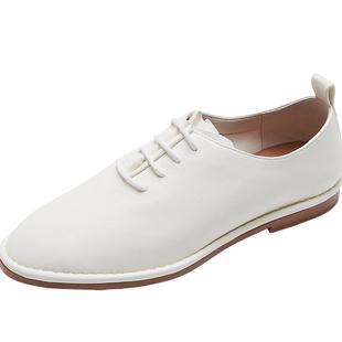 莱尔斯丹可颂家族春夏新款系带简约通勤牛津平低舒适女单鞋16001