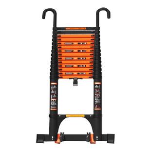 巴芬带挂钩直梯加粗工程梯加厚铝合金折叠伸缩梯室内收缩升降楼梯