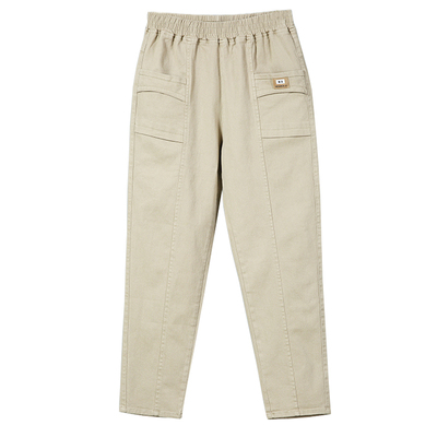 夏季中老年人女纯棉直筒九分裤子