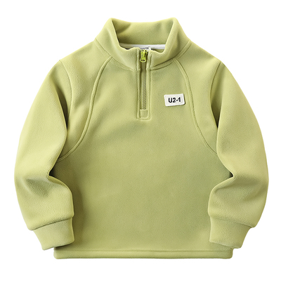男童半拉链休闲打底衫冬季双面绒