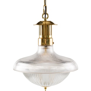 年轮公园宅造店 罗纹玻璃灯罩黄铜 美式复古工业风客厅卧室吊灯