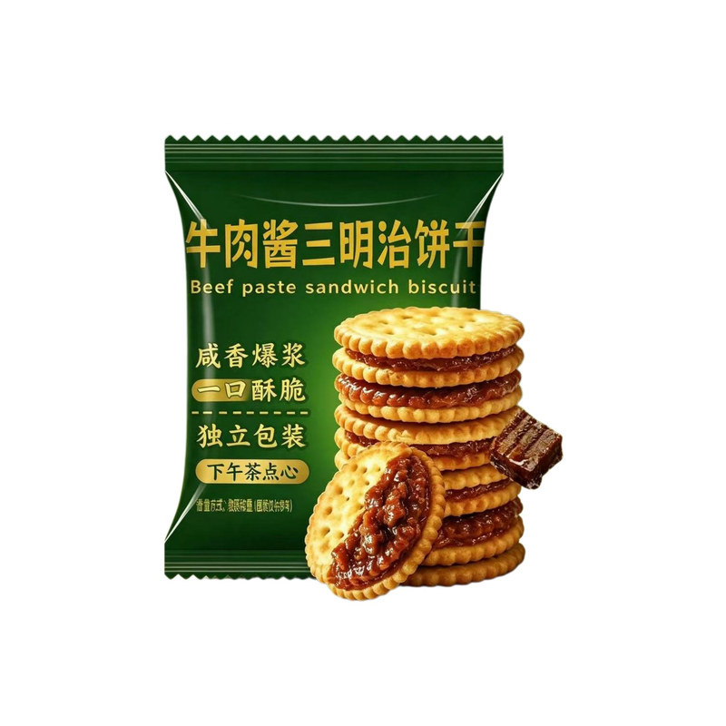 牛肉酱花生酱三明治猫柠喵柠饼干