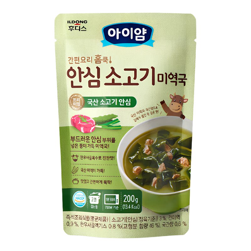 ILDONG 紫菜牛肉汤200g宝宝12个月+营养辅食膳食纤维蛋白质进口版