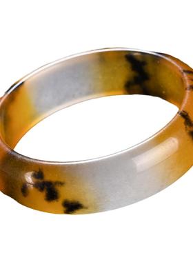 新疆黄龙玉手镯宽版镯子石英岩玉