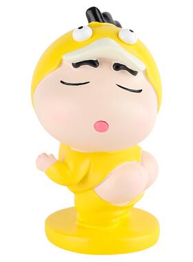 虞墨树脂卡通小新的趣味装饰摆件