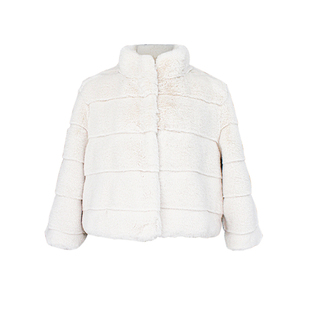 THE SWAN司凰轻奢 精致姐姐 韩版日常基础七分袖仿水貂皮草短外套