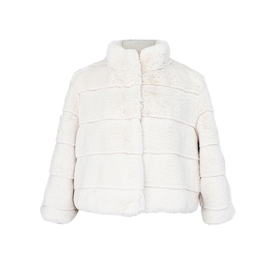 韩版七分袖皮草小短外套