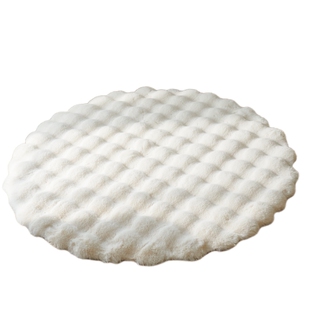 奶油风圆形毛绒地毯单人沙发圆毯子衣帽间卧室客厅衣帽间兔毛垫子