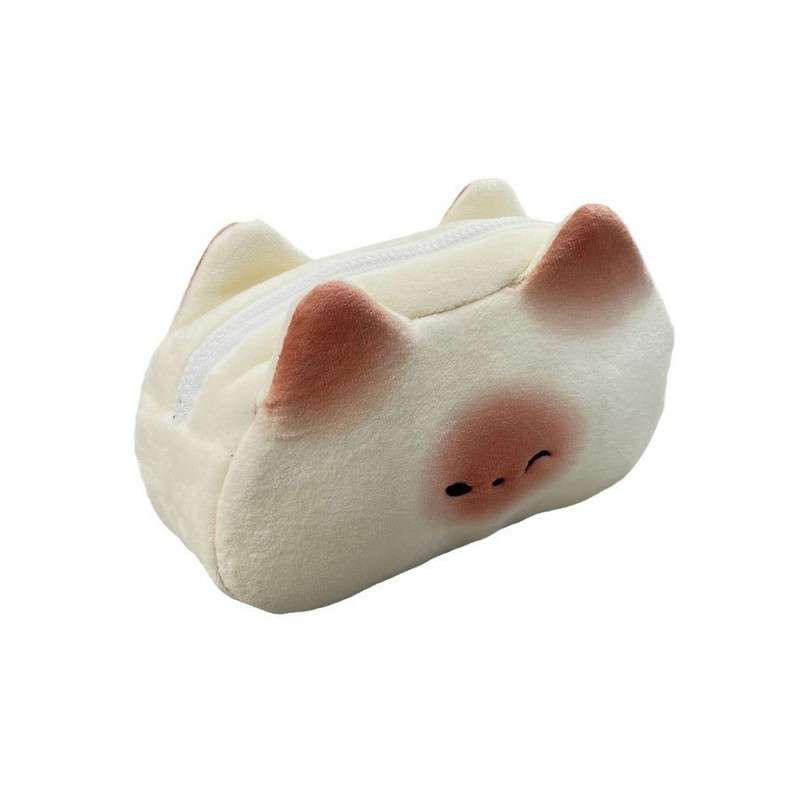 可爱猫咪毛绒大容量便携笔袋