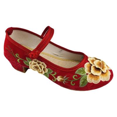 广场舞绣花女鞋内增高透气妈妈鞋老北京布鞋夏季新款汉服高跟鞋
