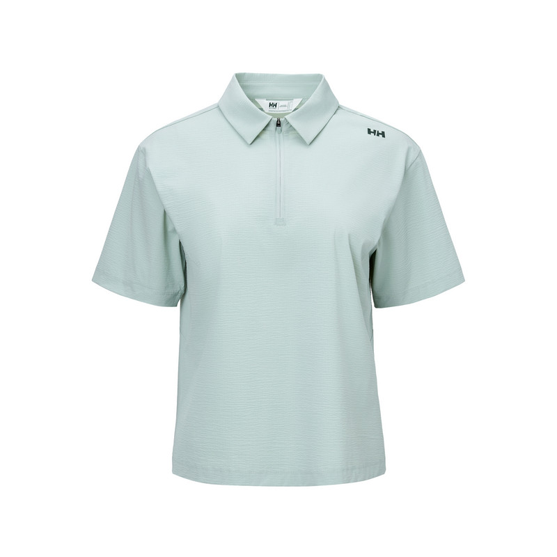 HELLY HANSEN/HH 26夏女肌理感泡泡纱防晒弹力半拉链POLO衫Cruise
