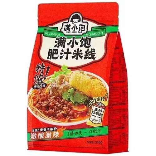 8月底满小饱米线310g港式肥汁米线酸辣汤方便速食批发