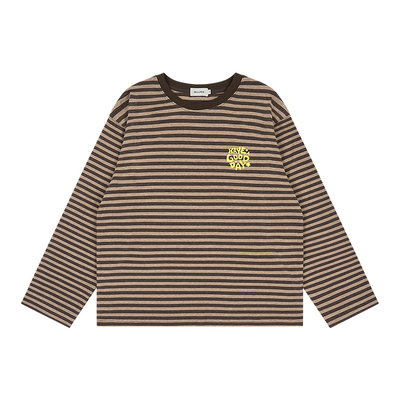 GOODBAI 'HAVE A GOOD DAY'条纹长袖T恤