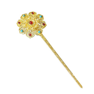 琉璃团花发簪古风发簪唐风头饰汉服配饰古装大气簪子唐妆精致发钗