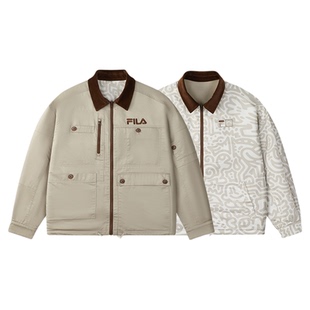 FILA FUSION | Mr Doodle联名斐乐潮牌翻领梭织外套2025冬季上衣
