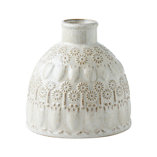 巷子尾〖vintage蒲公英花瓶〗做旧浮雕摆件陶瓷花器复古民宿装饰