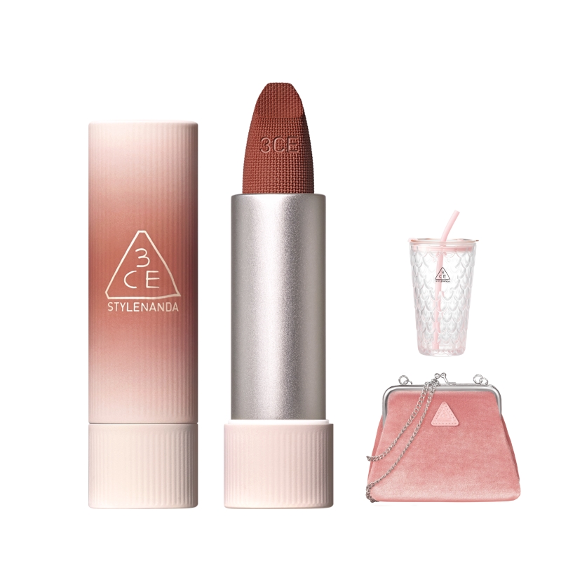 【彩妆礼物】3CE唇绒限定礼盒口红唇釉哑光显白裸色红棕女