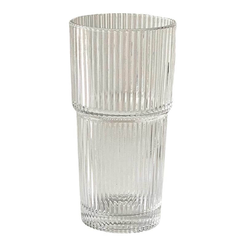 简约夏天高颜值条纹家用玻璃杯
