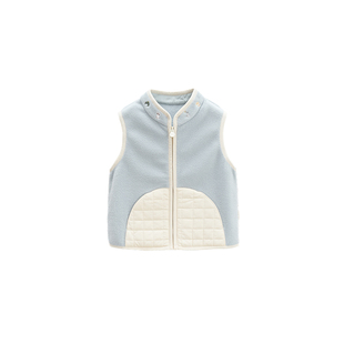 whitewheat儿童26春秋季新款上衣男女宝宝抗静电双面摇粒绒马甲厚