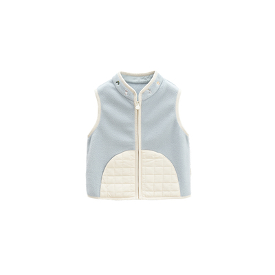 whitewheat抗静电撞色摇粒绒马甲