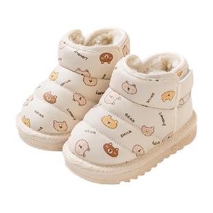 宝宝棉鞋男冬季保暖棉靴1一2-3岁4小童鞋子女加绒冬款婴儿雪地靴