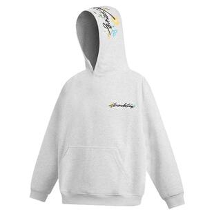 404MOB街头美式帽檐花卉刺绣长袖连帽卫衣男女同款宽松情侣帽衫