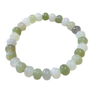 推荐款 天然青海老料和田玉多宝色盘珠款手链 实物很冰润的