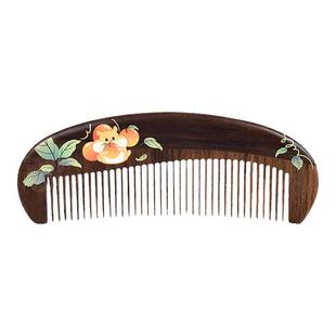 谭木匠新品礼盒心想事橙天然木梳子女士梳 按摩梳头皮经络护发梳